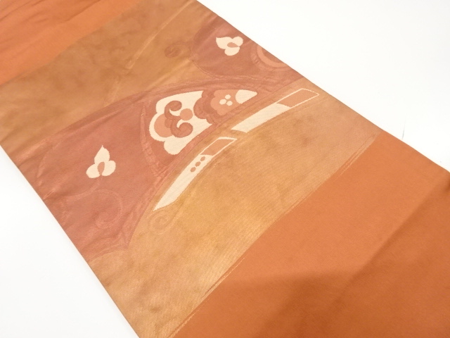 JAPANESE NAGOYA OBI / WOVEN ABSTRACT FLOWER